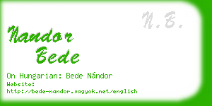 nandor bede business card