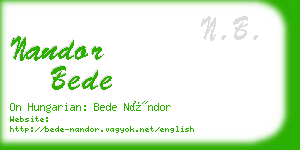 nandor bede business card